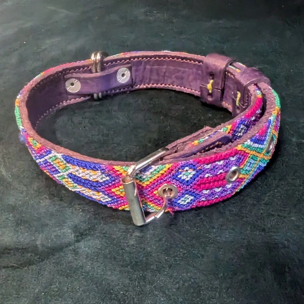 Artisan Handwoven Colorful Dog Collar